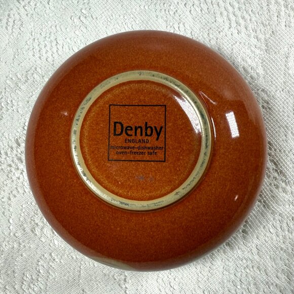 DENBY Langley Fire Chilli Cereal Bowl - Rust & Tan Swirl Design, Fire Line Trim - Picture 3 of 3
